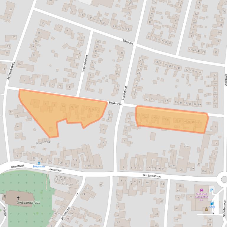 Kaart van postcodegebied 6101BH.