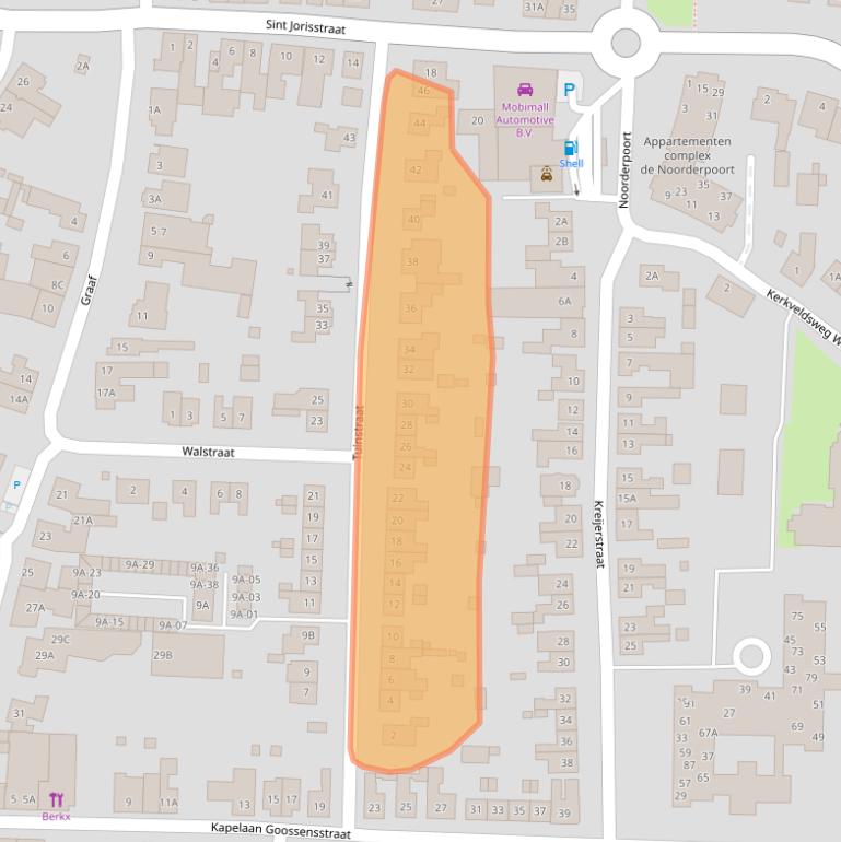 Kaart van postcodegebied 6101CJ.