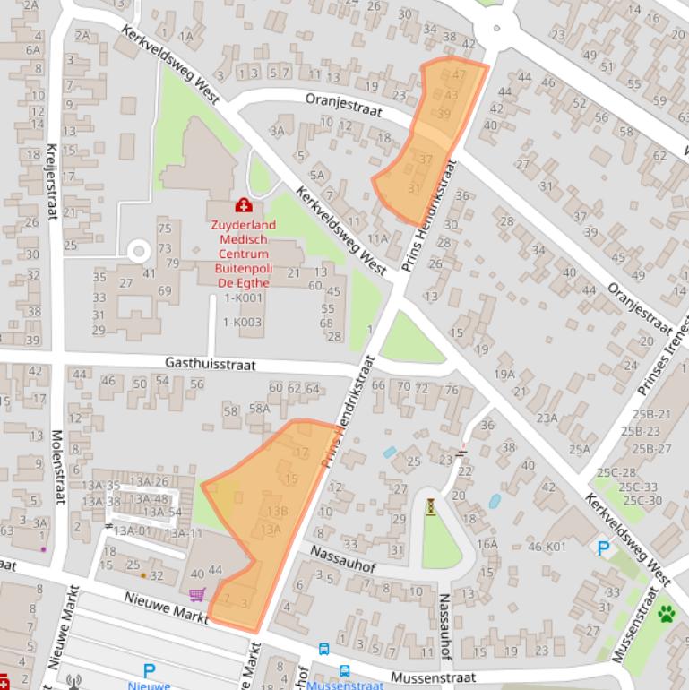 Kaart van postcodegebied 6101CN.