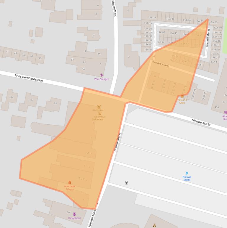 Kaart van postcodegebied 6101CT.