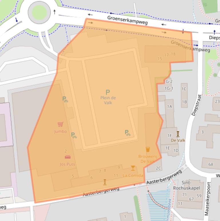 Kaart van postcodegebied 6101DM.