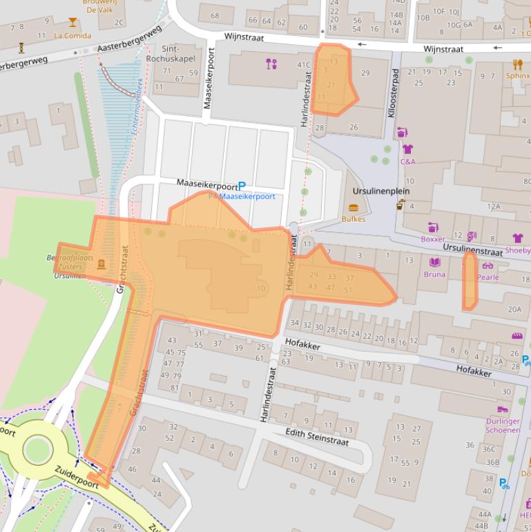 Kaart van postcodegebied 6101DS.