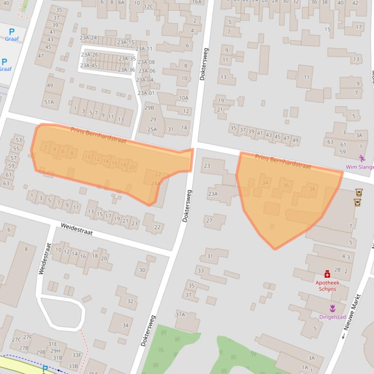 Kaart van postcodegebied 6101ED.