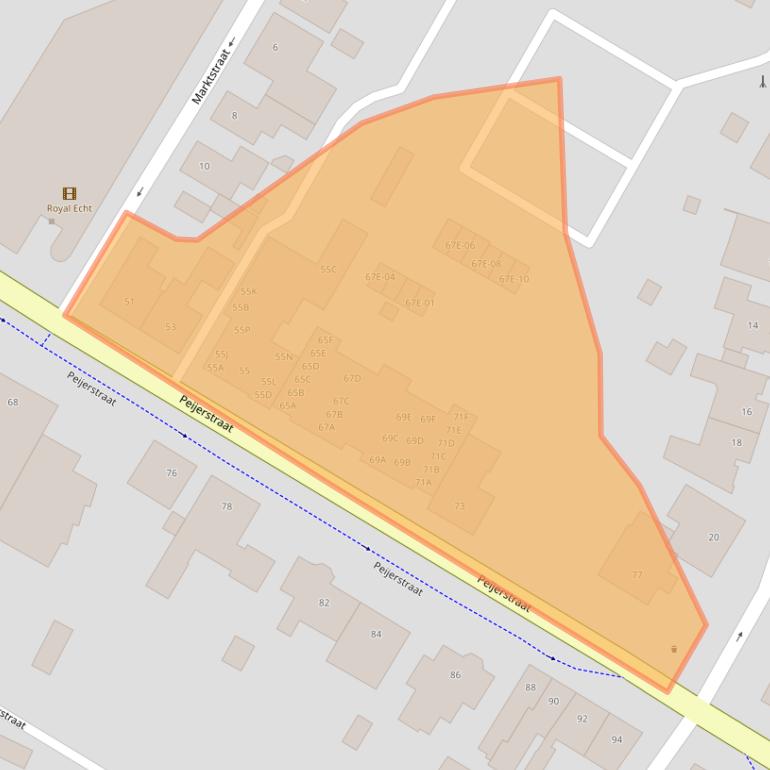 Kaart van postcodegebied 6101GB.