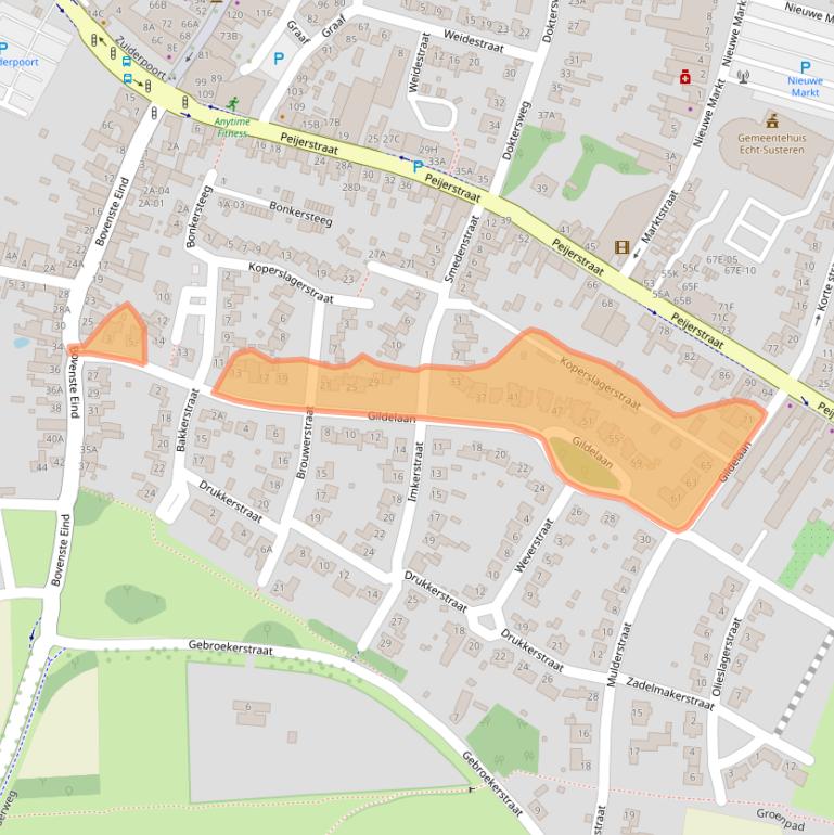 Kaart van postcodegebied 6101GK.