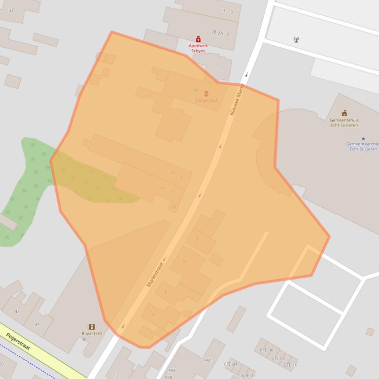 Kaart van postcodegebied 6101HB.