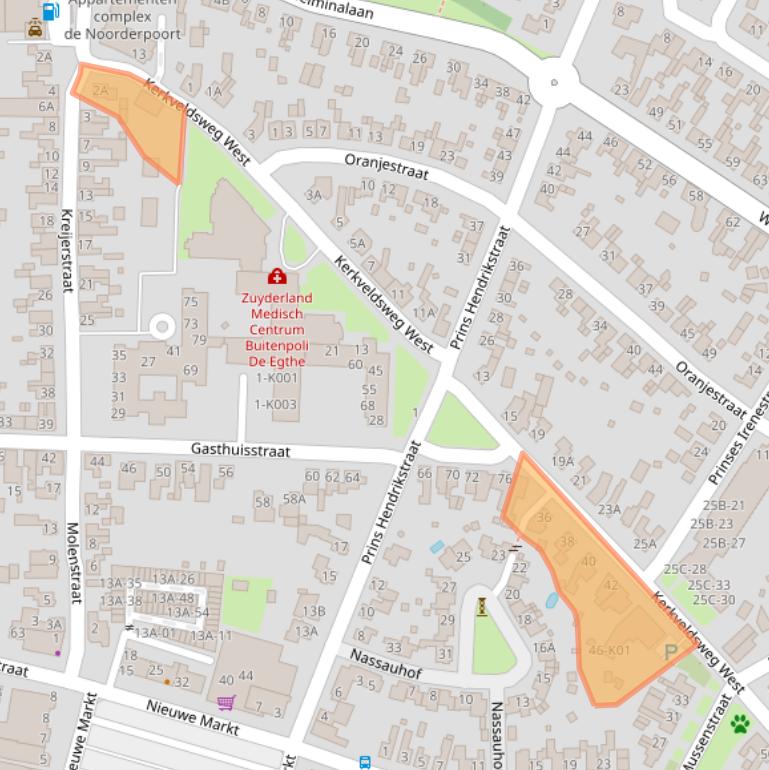 Kaart van postcodegebied 6101HS.