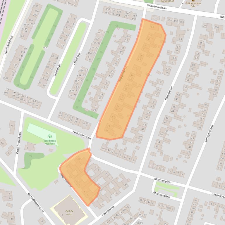 Kaart van postcodegebied 6101LX.