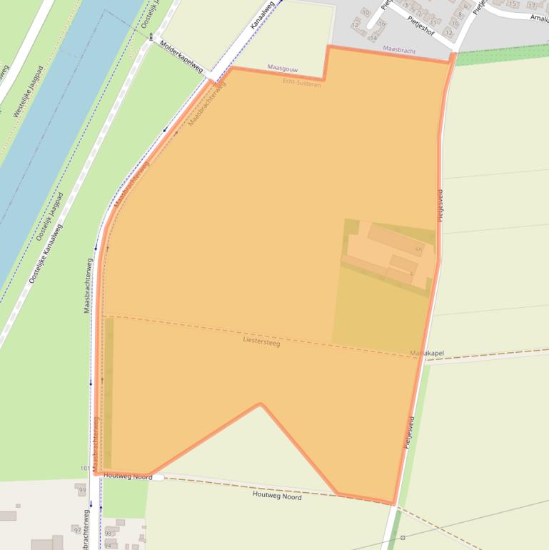 Kaart van postcodegebied 6101PD.