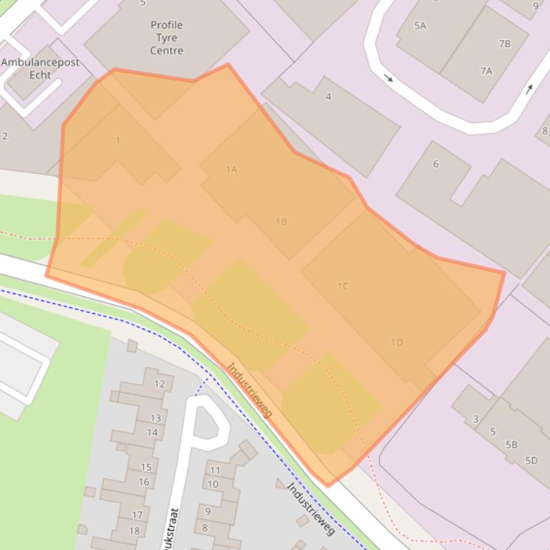 Kaart van postcodegebied 6101WS.
