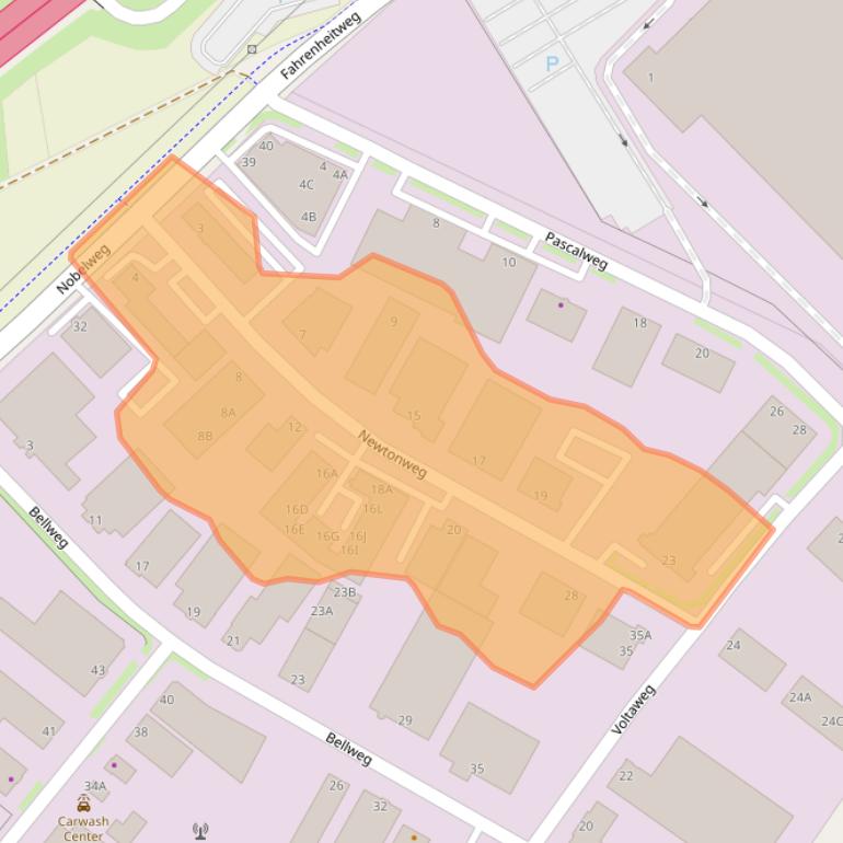 Kaart van postcodegebied 6101WX.