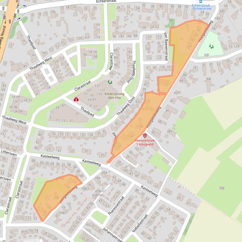 Kaart van postcodegebied 6102CA.