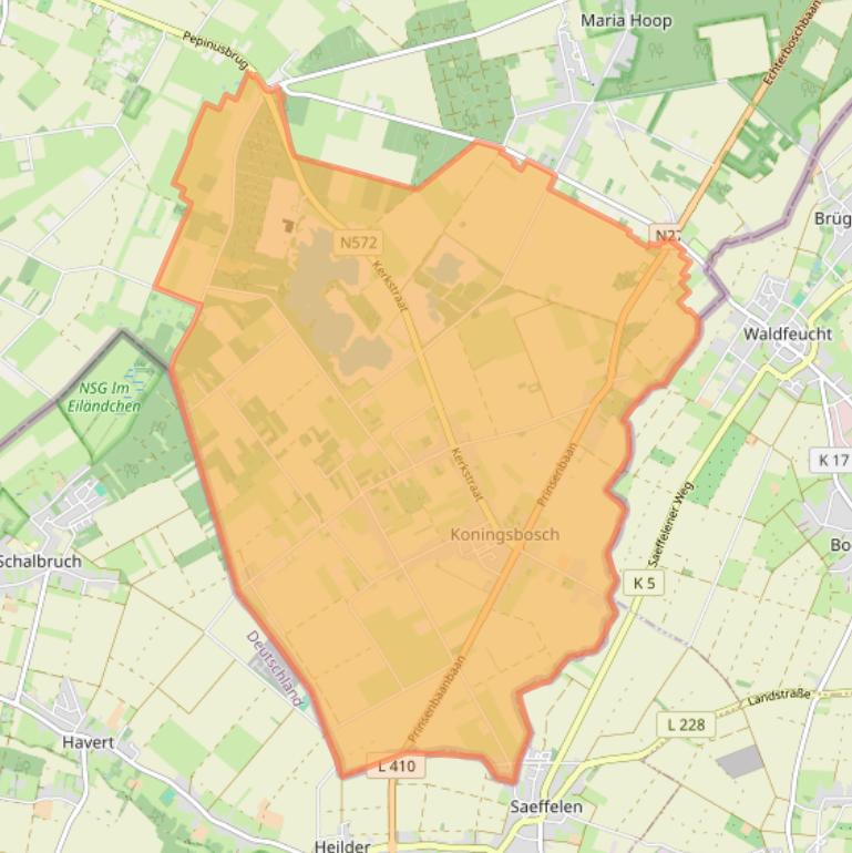 Kaart van postcodegebied 6104.