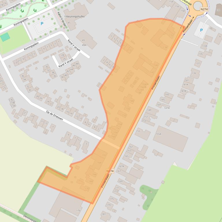 Kaart van postcodegebied 6104BJ.