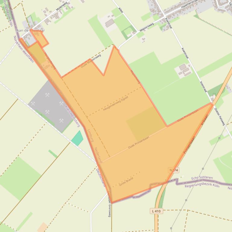 Kaart van postcodegebied 6104RL.