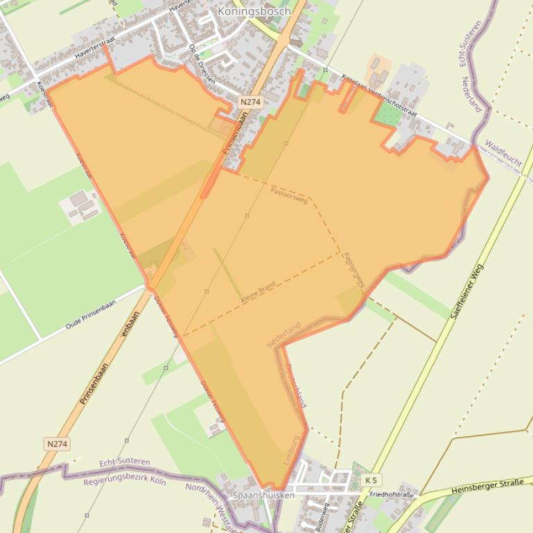 Kaart van postcodegebied 6104RS.