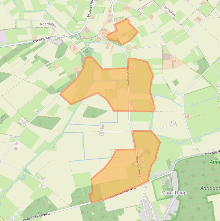 Kaart van postcodegebied 6105AD.