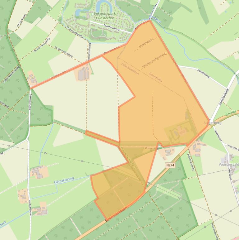 Kaart van postcodegebied 6105AP.