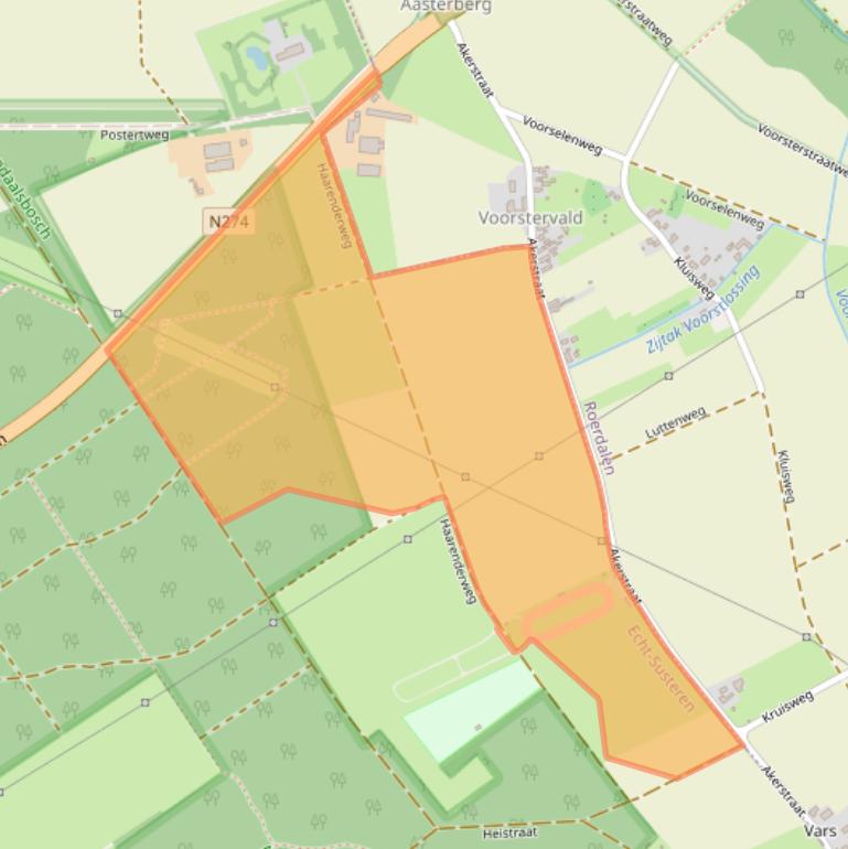 Kaart van postcodegebied 6105AV.