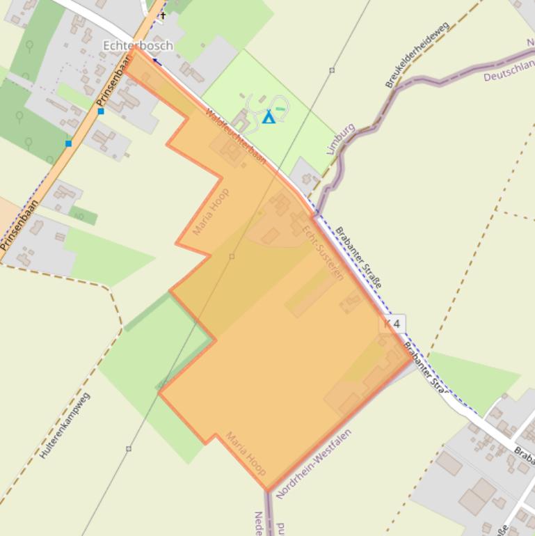 Kaart van postcodegebied 6105BP.