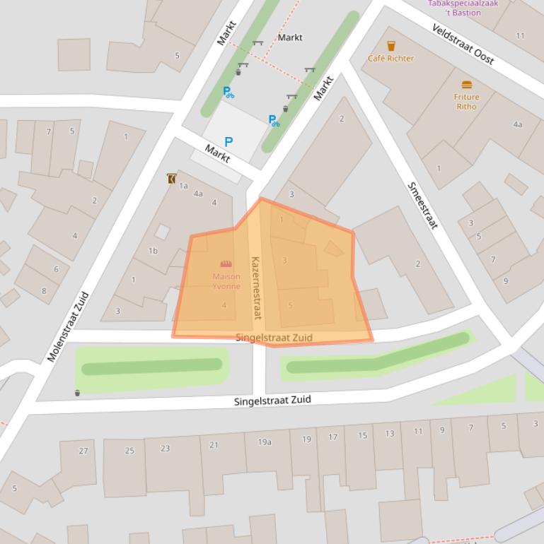 Kaart van postcodegebied 6107AP.