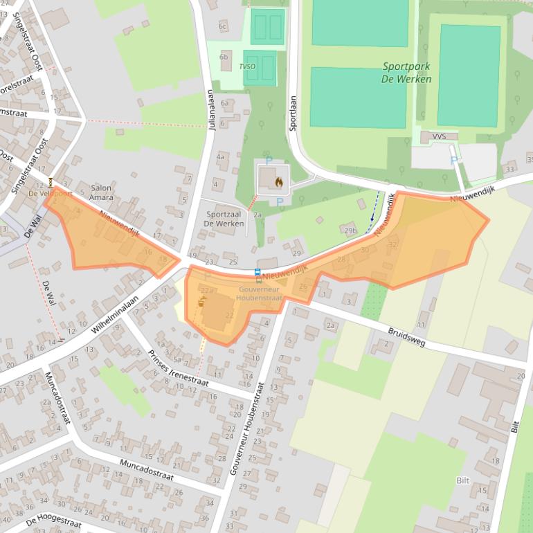 Kaart van postcodegebied 6107AW.