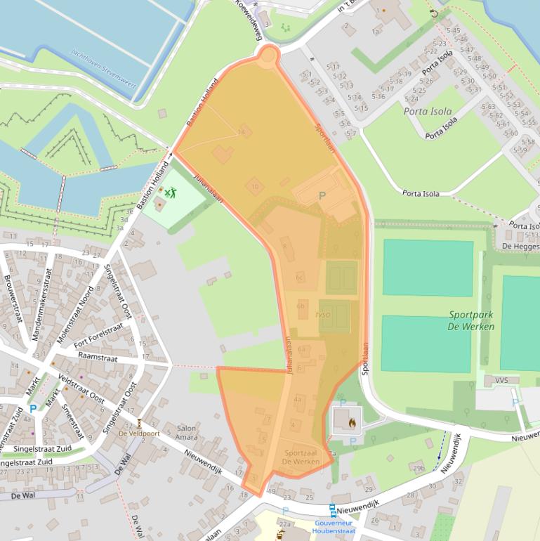 Kaart van postcodegebied 6107BE.