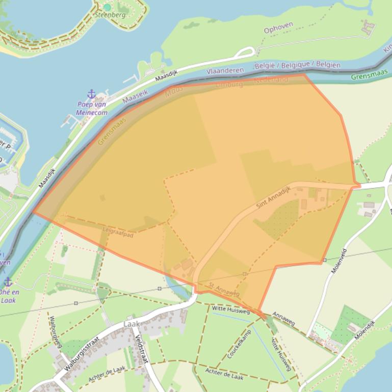 Kaart van postcodegebied 6107RA.