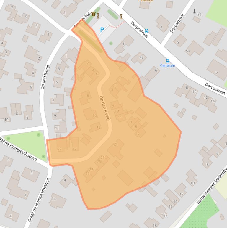 Kaart van postcodegebied 6109AZ.