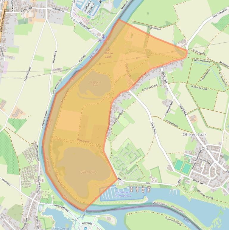 Kaart van postcodegebied 6109RG.