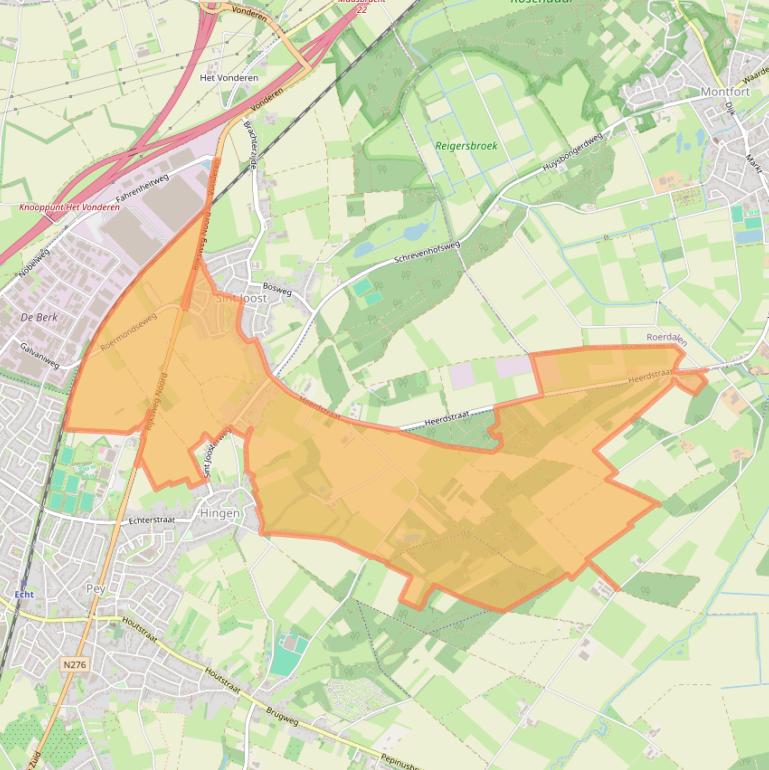 Kaart van postcodegebied 6111.