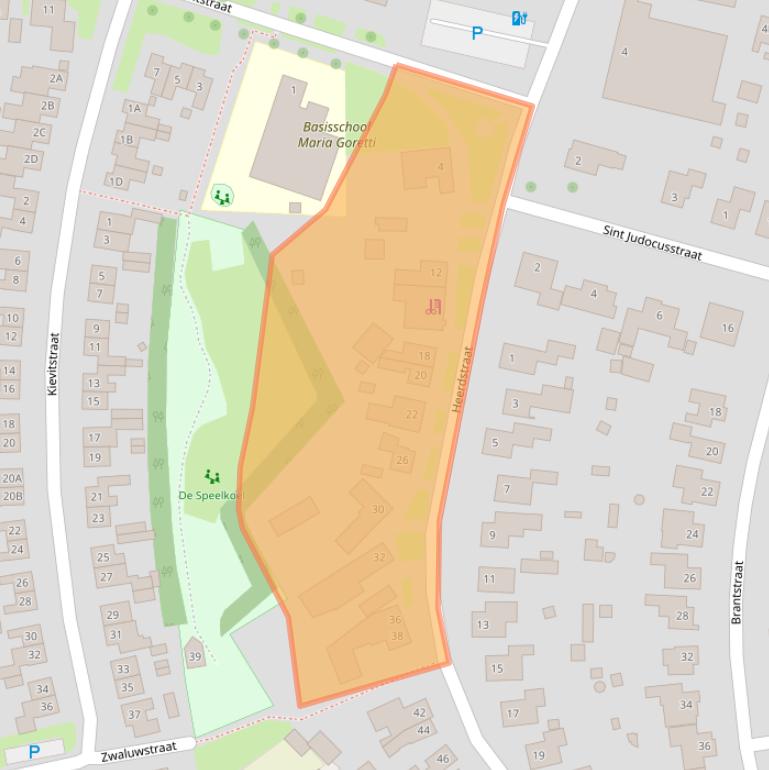 Kaart van postcodegebied 6111AE.
