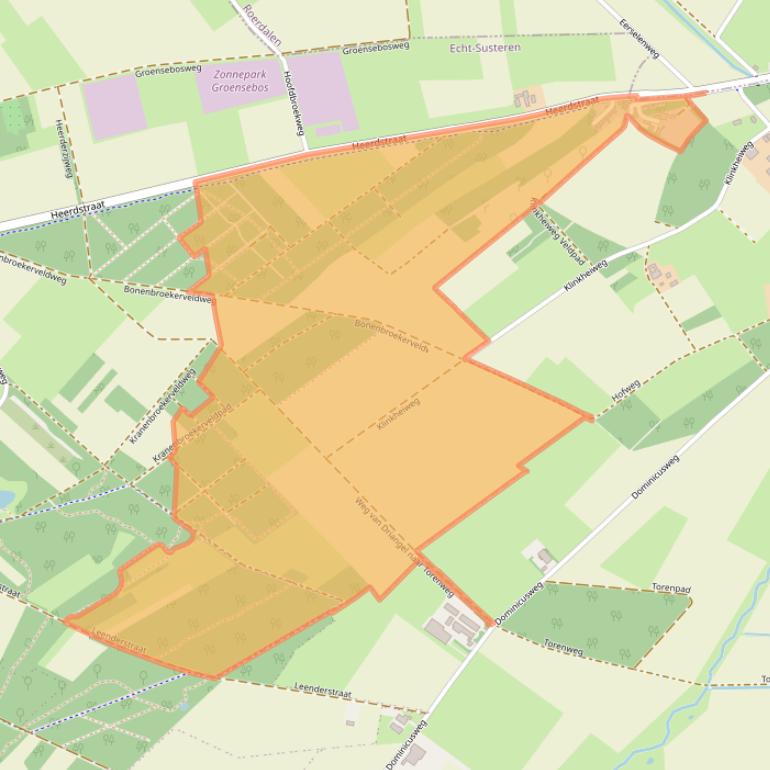 Kaart van postcodegebied 6111RC.