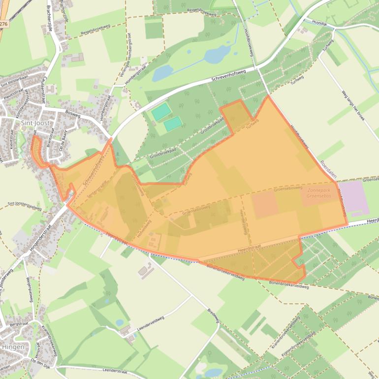 Kaart van postcodegebied 6112AA.