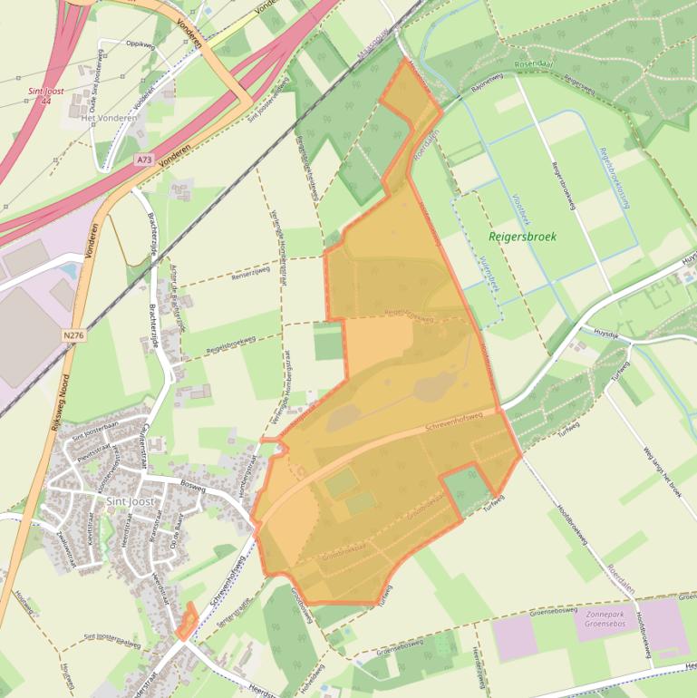 Kaart van postcodegebied 6112AB.