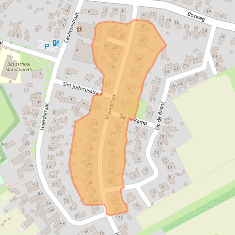 Kaart van postcodegebied 6112AH.