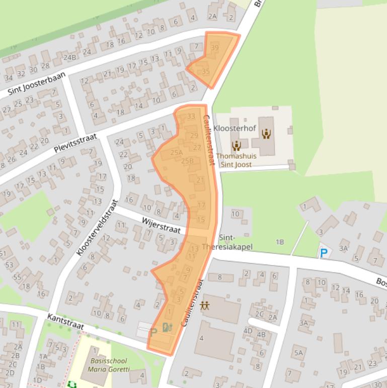 Kaart van postcodegebied 6112AK.
