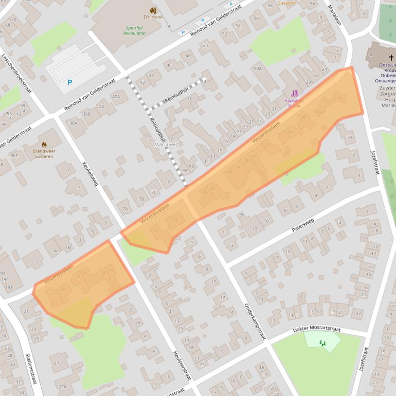 Kaart van postcodegebied 6114EE.