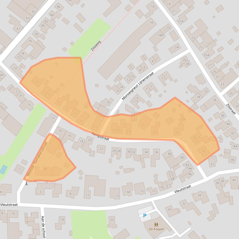 Kaart van postcodegebied 6114KK.