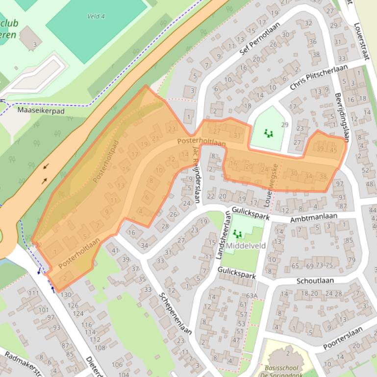 Kaart van postcodegebied 6114MX.