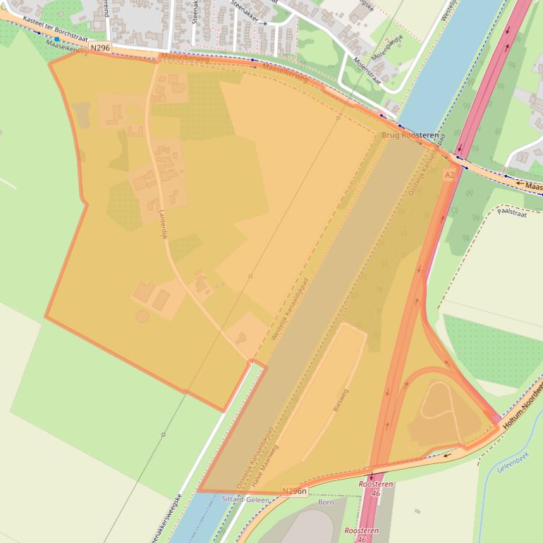 Kaart van postcodegebied 6116AH.