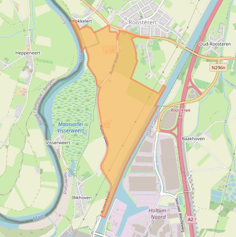 Kaart van postcodegebied 6116AJ.