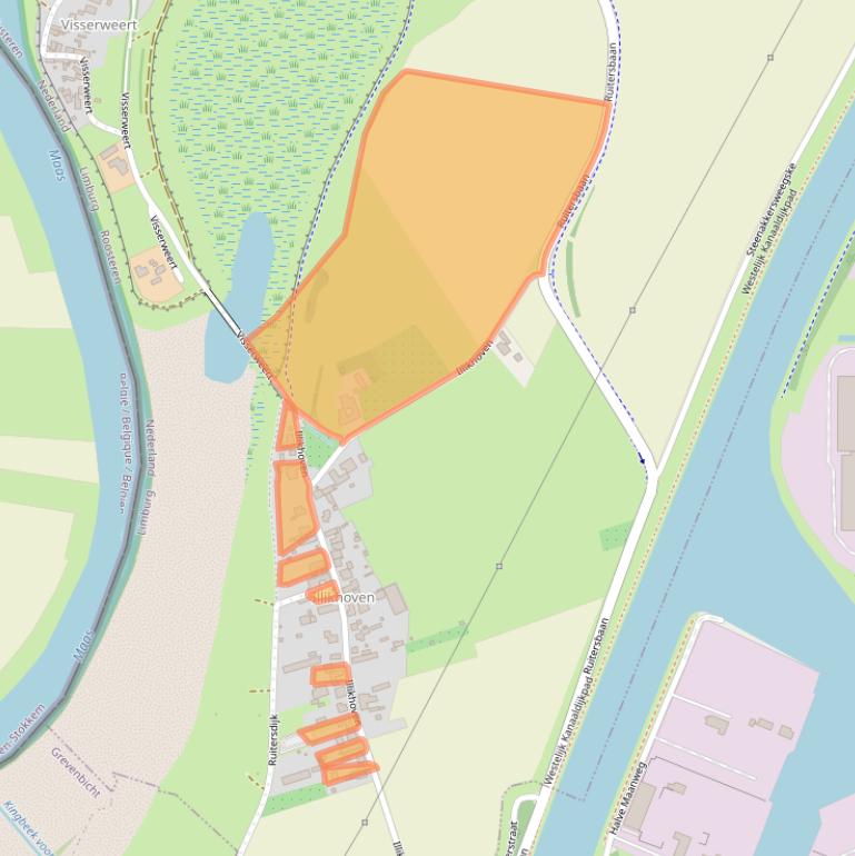 Kaart van postcodegebied 6116AL.