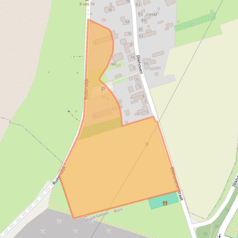 Kaart van postcodegebied 6116AN.