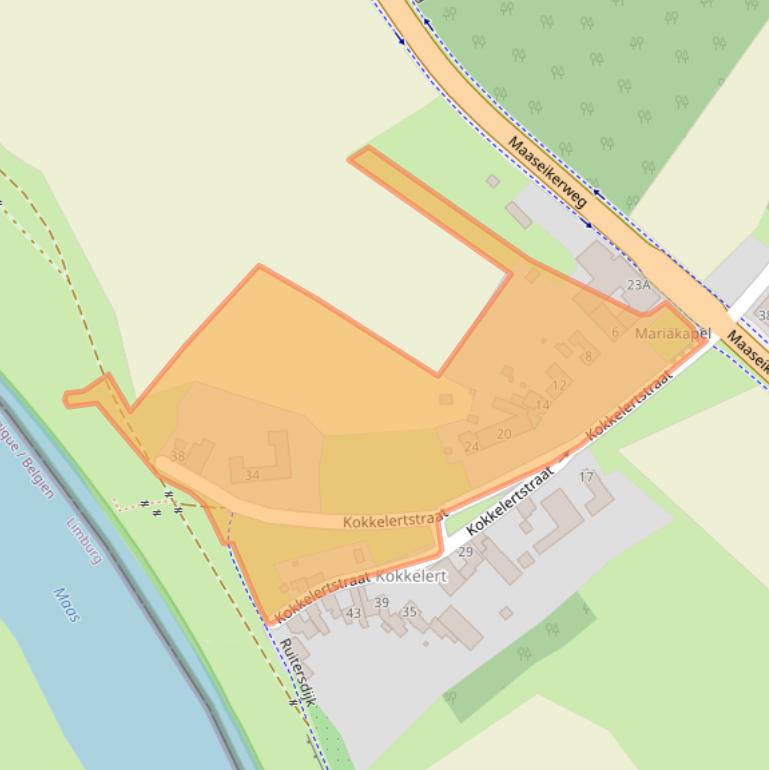 Kaart van postcodegebied 6116AR.