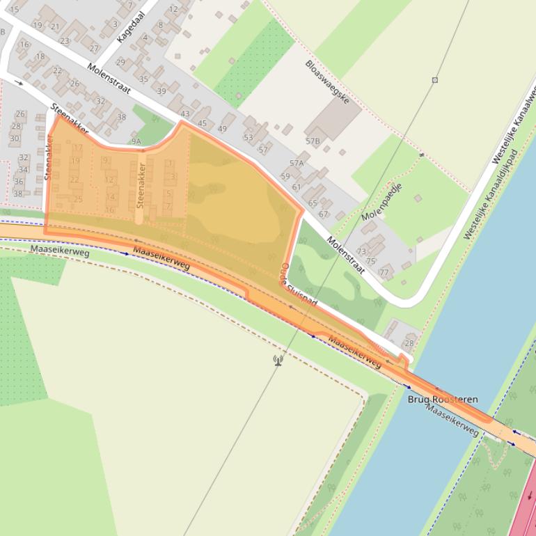 Kaart van postcodegebied 6116CE.