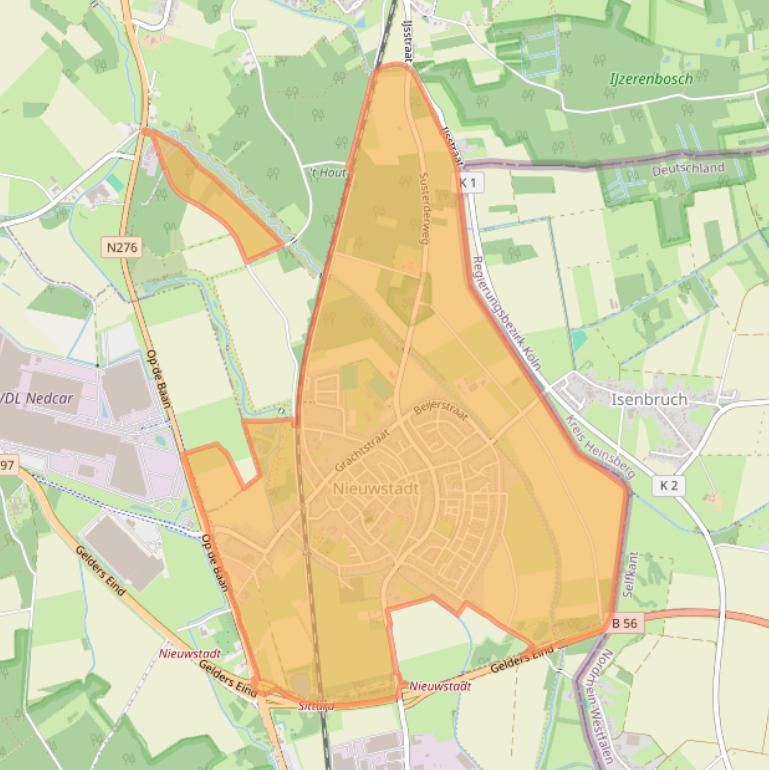Kaartafbeelding, ingezoomd op postcodegebied 6118.