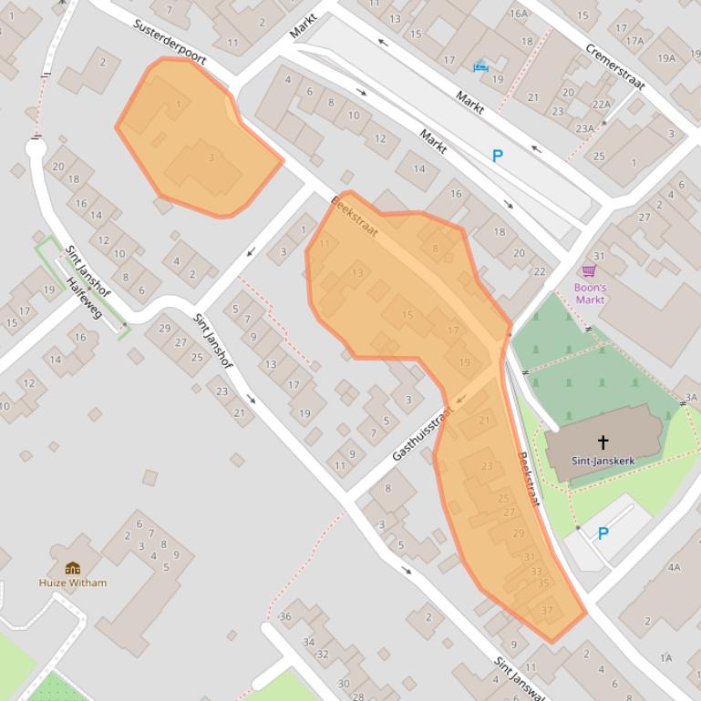 Kaart van postcodegebied 6118BE.