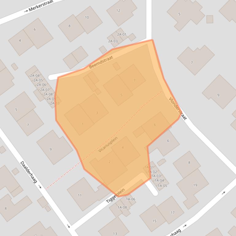 Kaart van postcodegebied 6118CW.