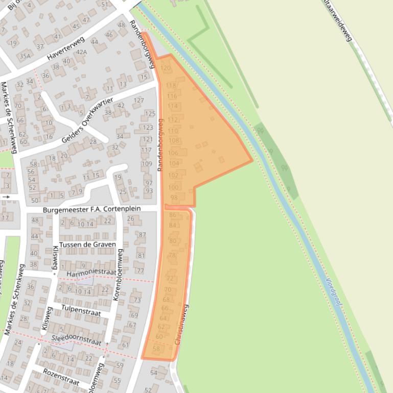 Kaart van postcodegebied 6118GG.